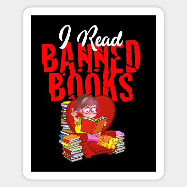 I read Banned Books! Sticker by Squirroxdesigns